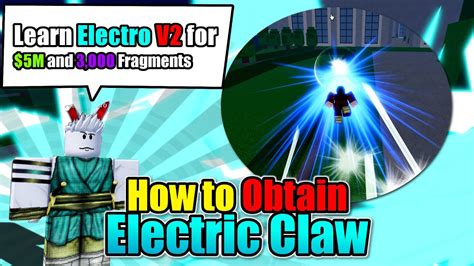 How to get e claw in blox fruit - Sep 18, 2023 · Meet the Requirements This fighting style is the natural evolution of the Electric style, so you’ll have to achieve Electric Mastery 400+ to be able to learn the Electric Claw. You can purchase the original Electric style from the Mad Scientist at Skylands, First Sea, for $500,000. 